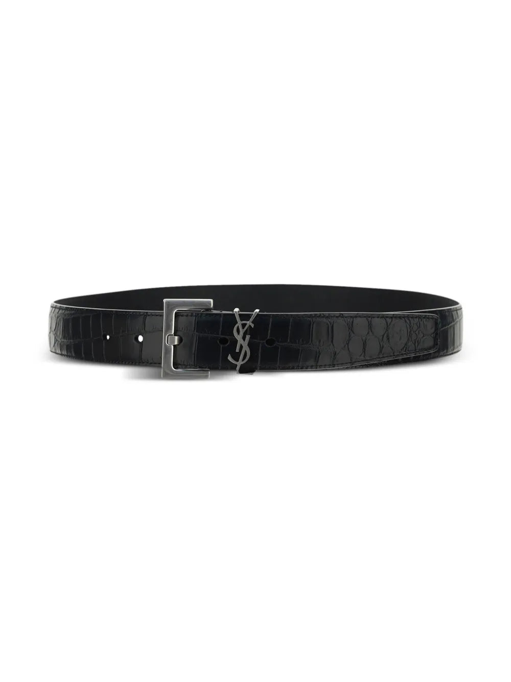Saint Laurent ceinture Cassandre à effet peau de crocodile