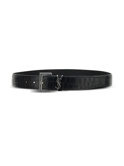 Saint Laurent ceinture Cassandre à effet peau de crocodile