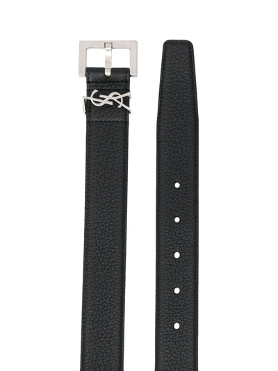 Saint Laurent ceinture Cassandre en cuir grainé