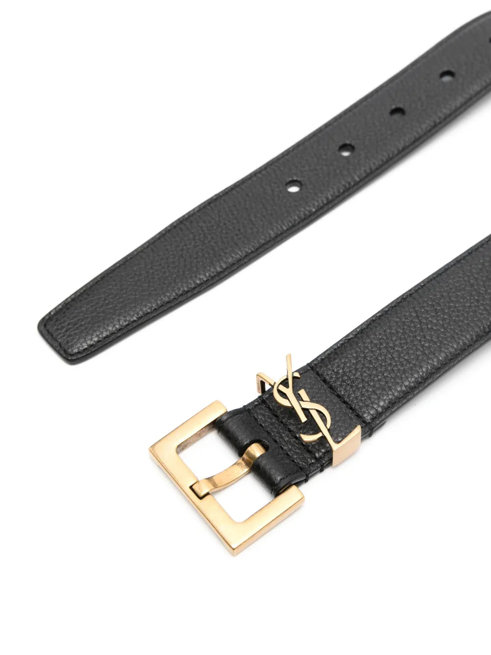 Saint Laurent ceinture Cassandre en cuir grainé
