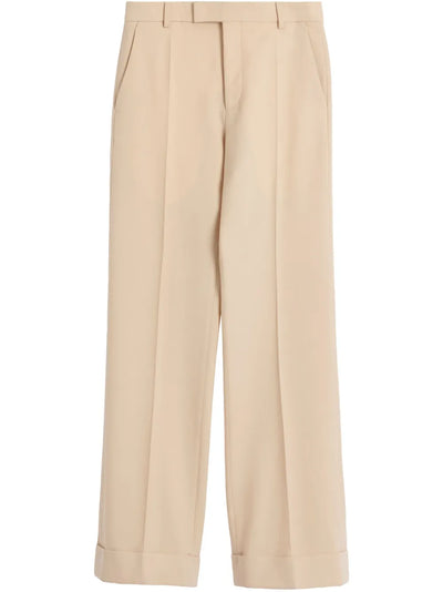 Valentino Garavani pantalon en laine à ourlet retroussé