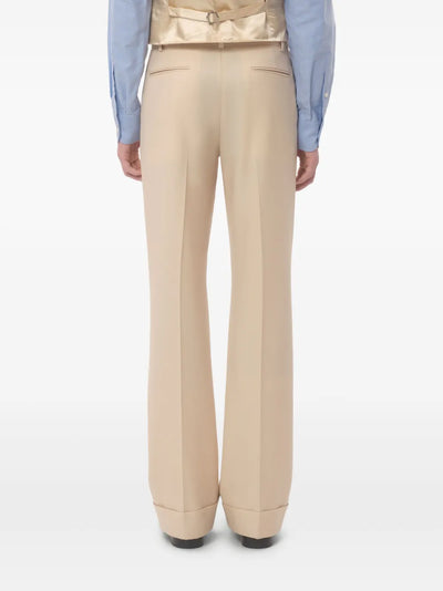 Valentino Garavani pantalon en laine à ourlet retroussé
