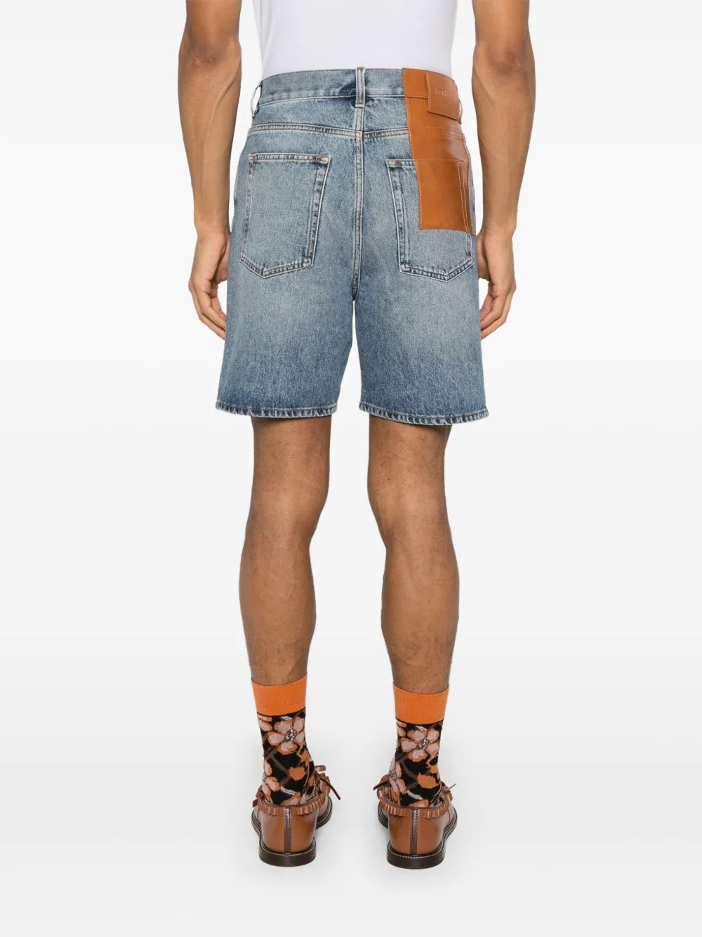 LOEWE short en jean à patch logo