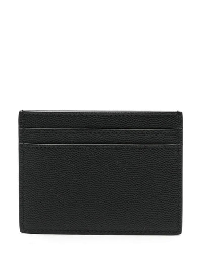 Saint Laurent porte-cartes en cuir grainé Cassandre