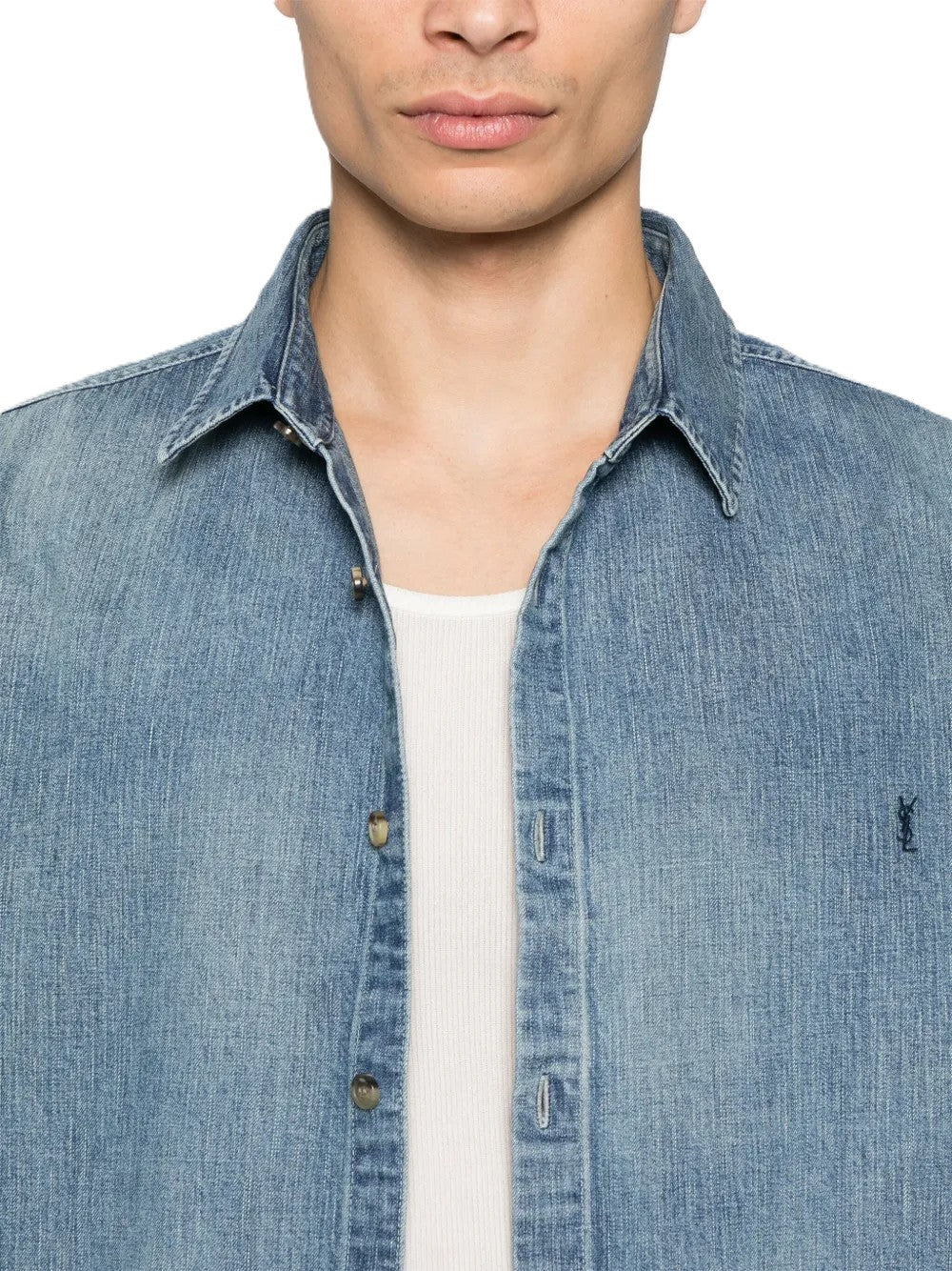 Saint Laurent chemise Cassandre en jean