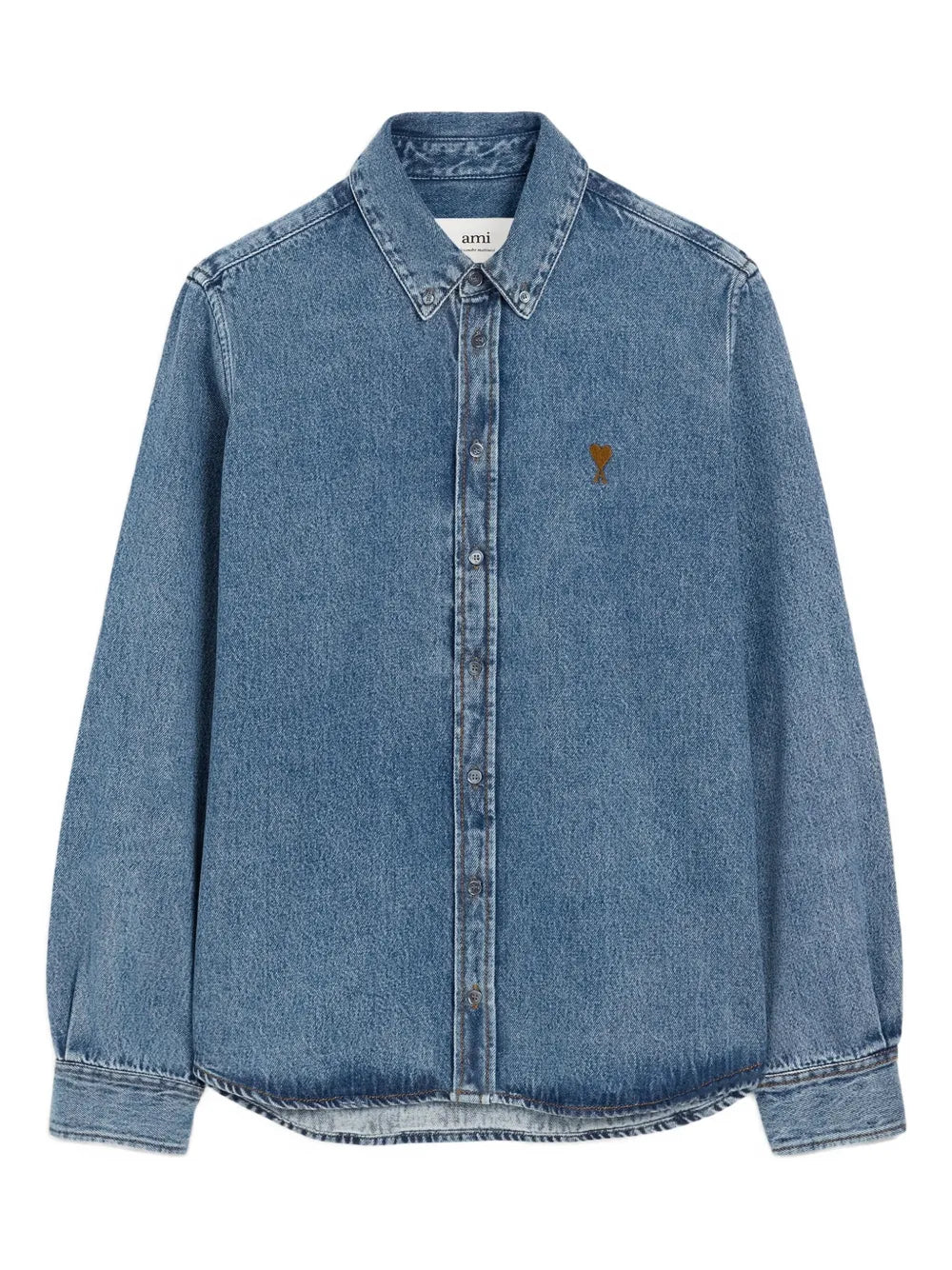 AMI Paris chemise en jean à logo Ami de Coeur