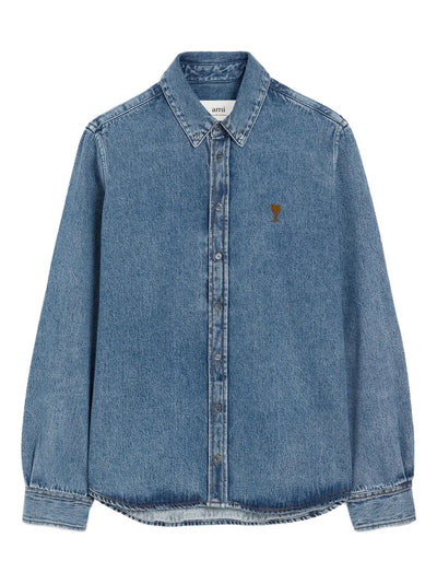 AMI Paris chemise en jean à logo Ami de Coeur