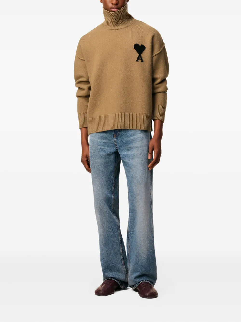 AMI Paris pull Ami de Cœur à col cheminée