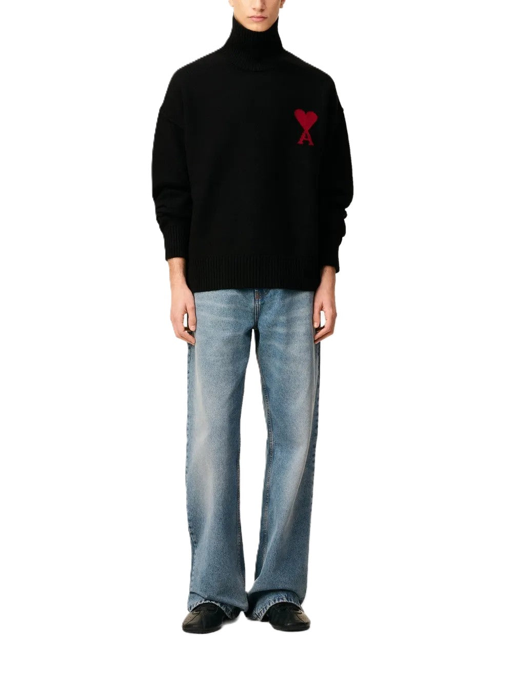 AMI Paris pull à col cheminée Ami de Cœur en laine