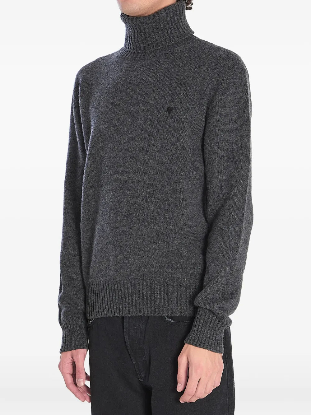 AMI Paris pull côtelé à col roulé Ami de Coeur