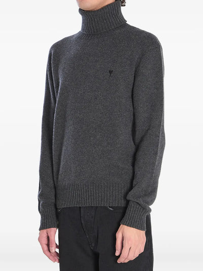 AMI Paris pull côtelé à col roulé Ami de Coeur