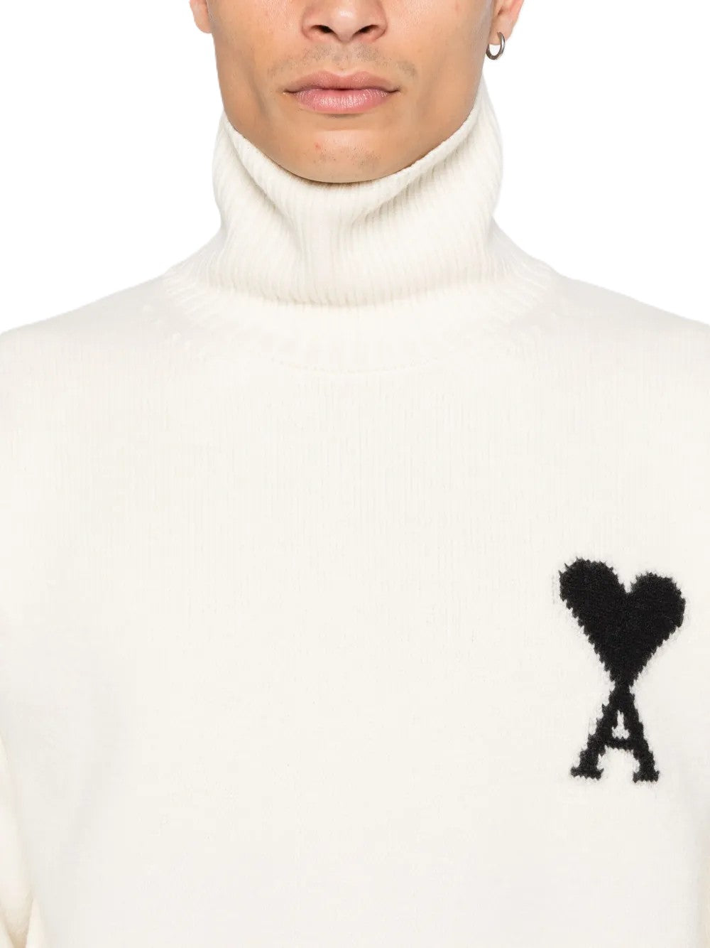 AMI Paris pull à col cheminée Ami de Cœur en laine