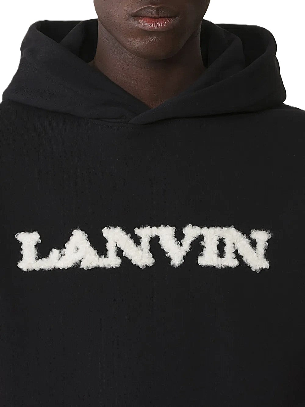 Lanvin hoodie à logo shearling