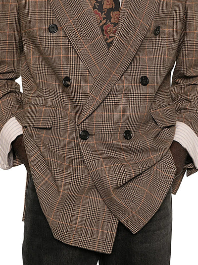 Saint Laurent veste en laine Prince de Galles