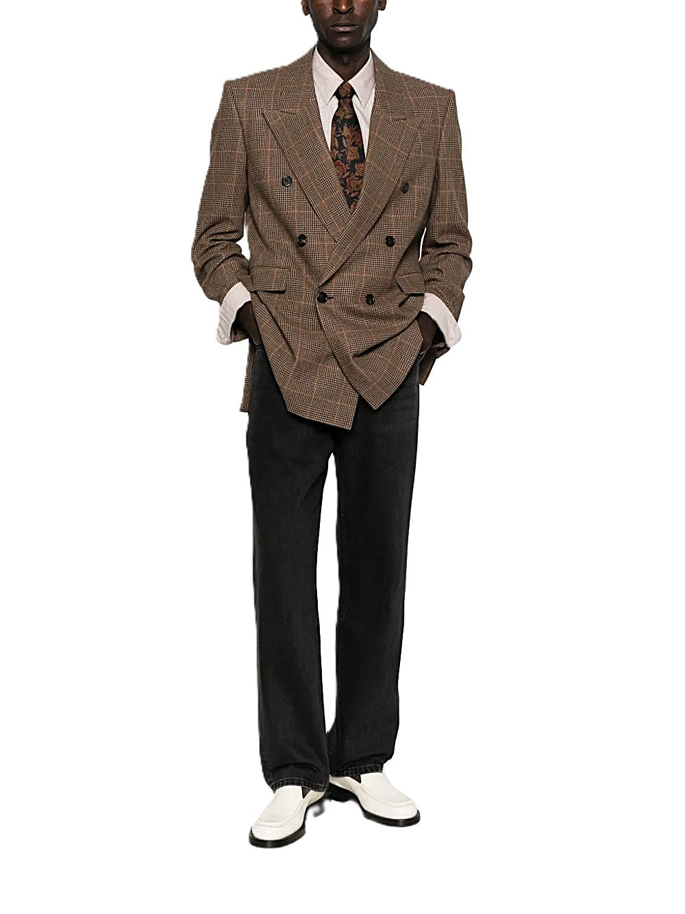 Saint Laurent veste en laine Prince de Galles