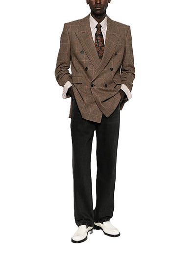 Saint Laurent veste en laine Prince de Galles
