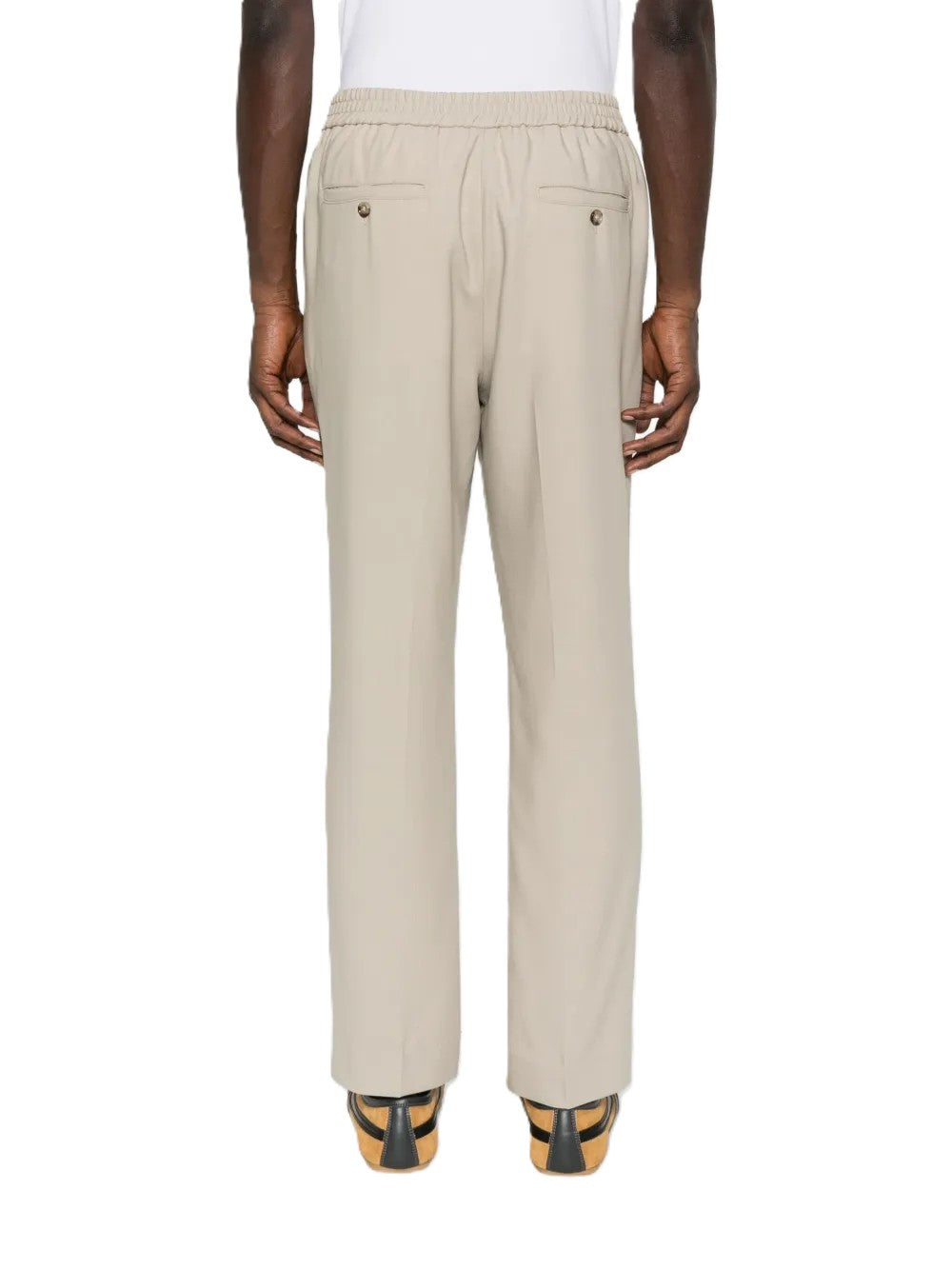 AMI Paris pantalon taille élastiquée en laine
