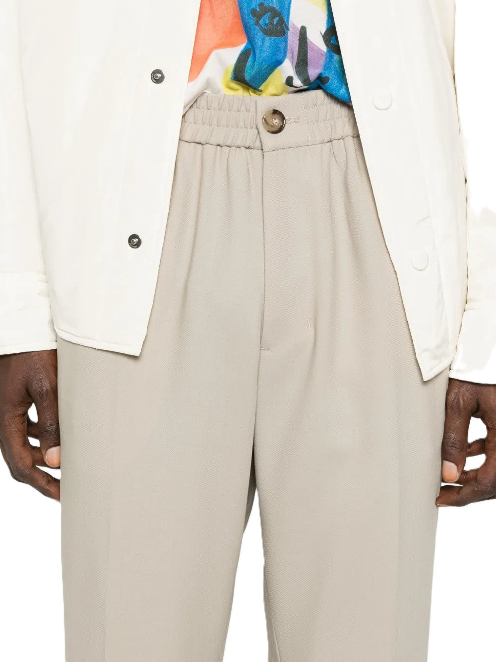 AMI Paris pantalon taille élastiquée en laine