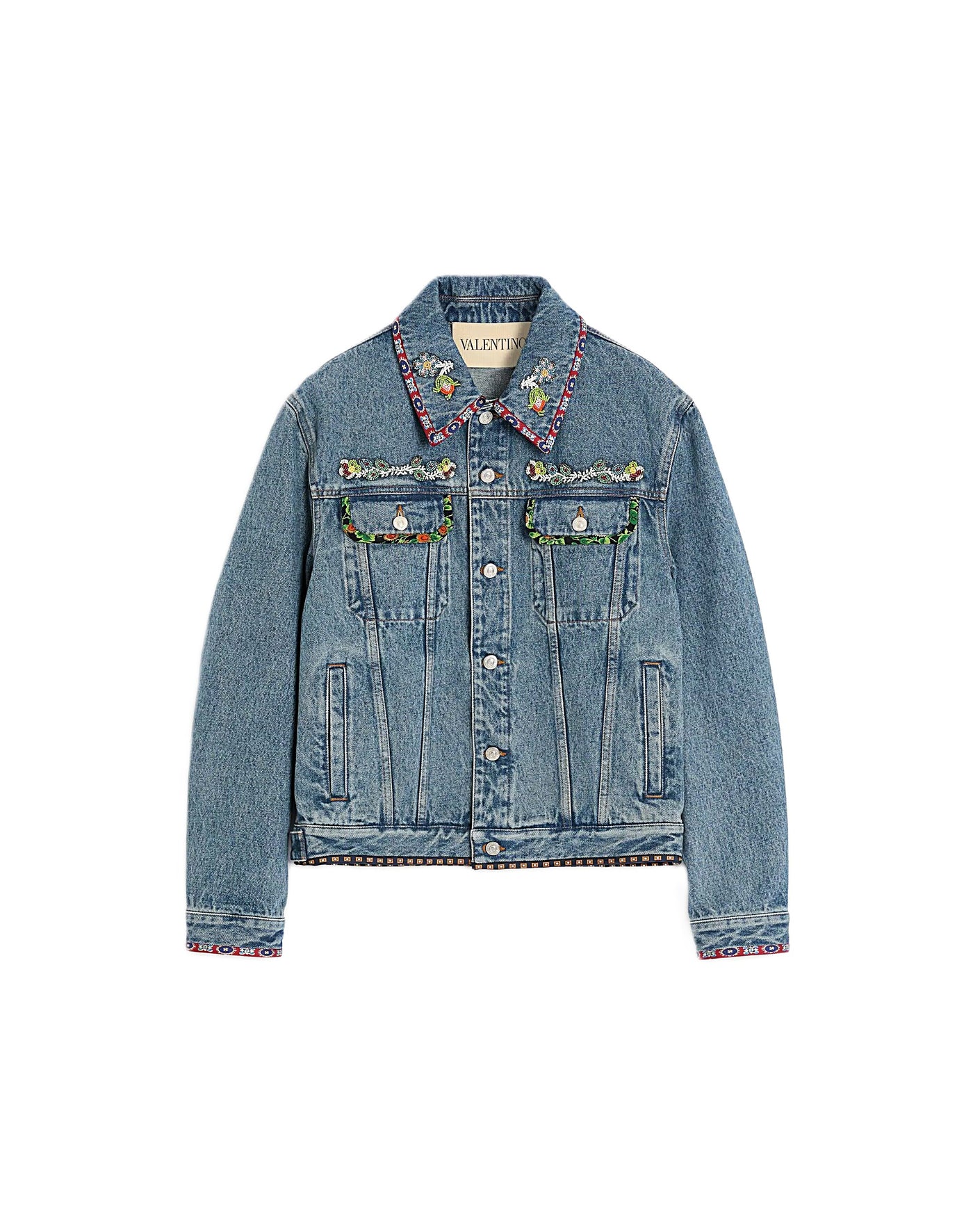 Valentino Garavani veste en jean à broderies