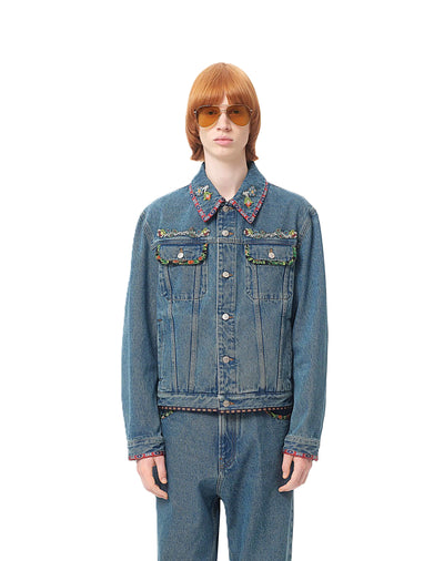 Valentino Garavani veste en jean à broderies