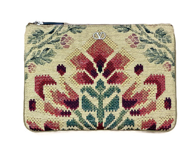 Valentino Garavani pochette VLogo Signature en raphia jacquard