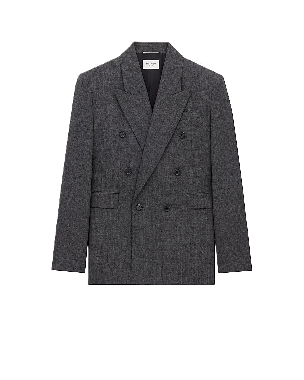 Saint Laurent blazer en laine à boutonnière croisée