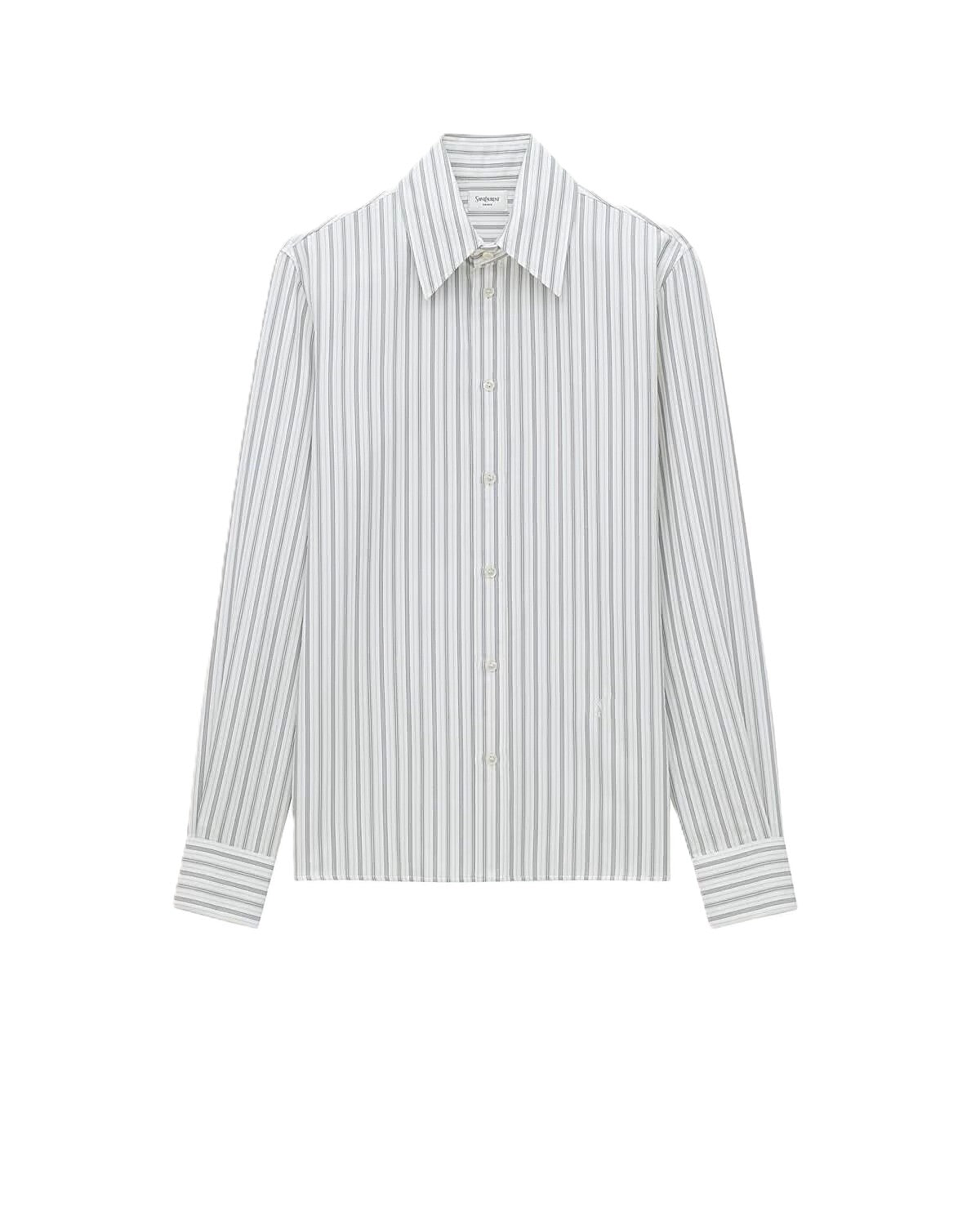 Saint Laurent chemise Cassandre en coton à rayures
