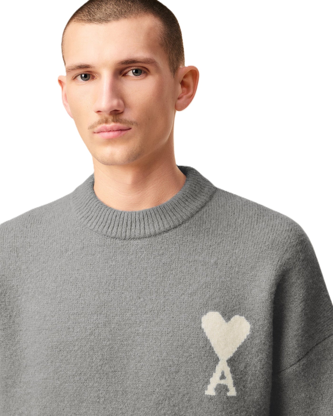 AMI Paris pull à logo Ami de Coeur en alpaga