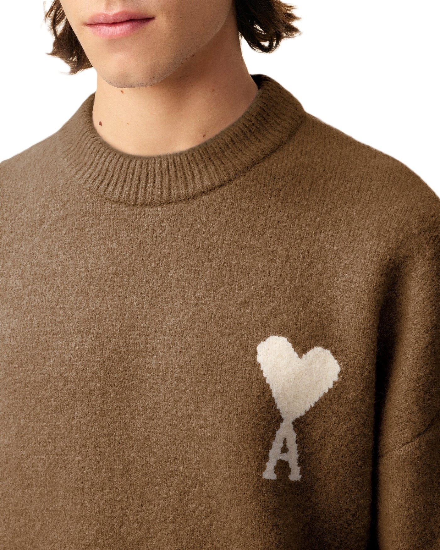 AMI Paris pull à logo Ami de Cœur en alpaga