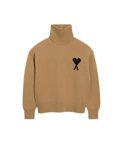 AMI Paris pull à col cheminée Ami de Cœur en laine