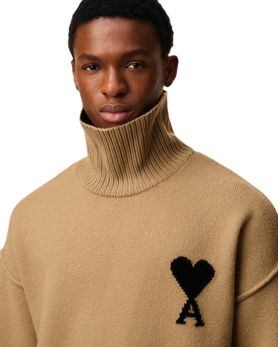 AMI Paris pull à col cheminée Ami de Cœur en laine