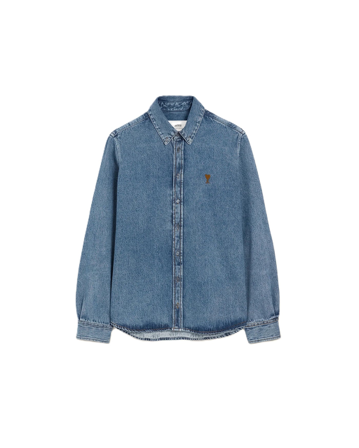 AMI Paris chemise à logo Ami de Cœur en denim