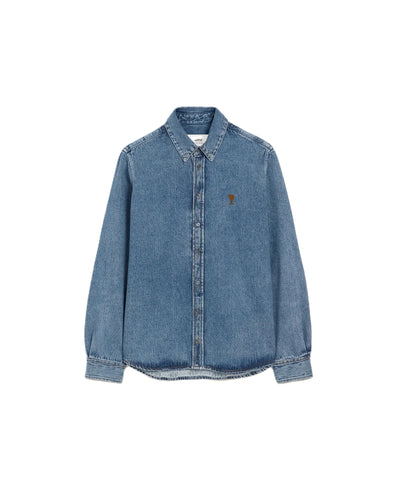 AMI Paris chemise à logo Ami de Cœur en denim