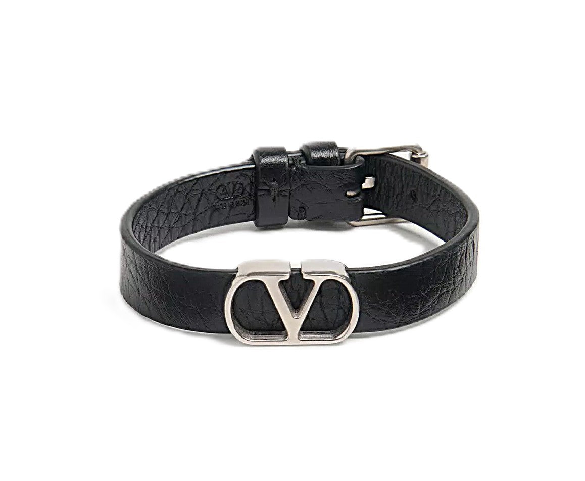 Valentino Garavani bracelet en cuir à détail VLogo