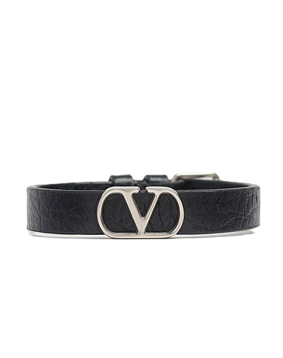 Valentino Garavani bracelet en cuir à détail VLogo