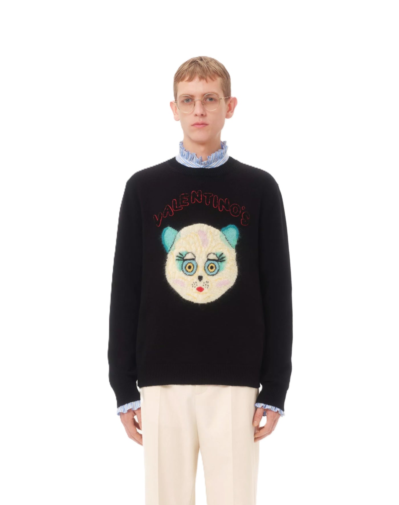 Valentino Garavani pull à patch Le Chat de La Maison
