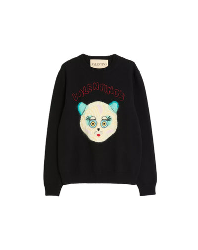 Valentino Garavani pull à patch Le Chat de La Maison