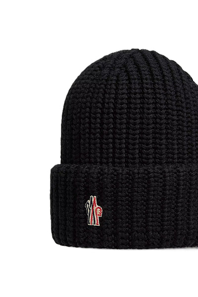 Moncler Grenoble bonnet côtelé à patch logo