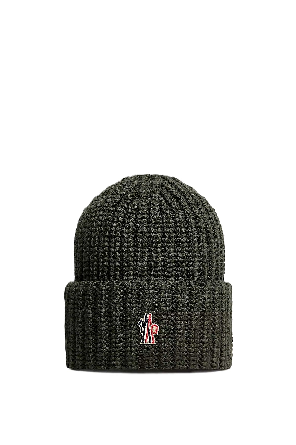 Moncler Grenoble bonnet côtelé à patch logo