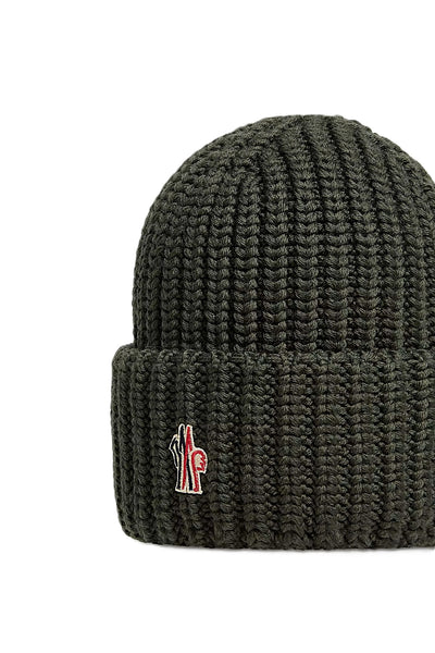 Moncler Grenoble bonnet côtelé à patch logo
