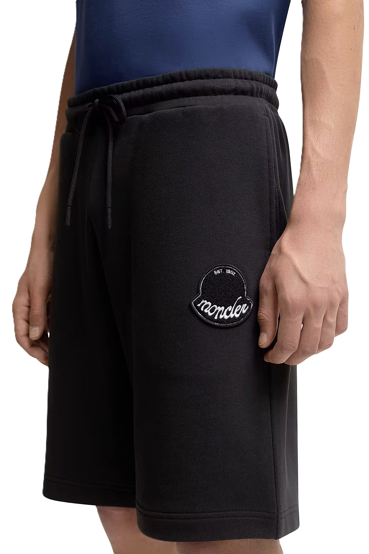 Moncler short en coton à empiècement logo