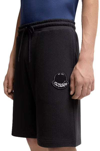 Moncler short en coton à empiècement logo