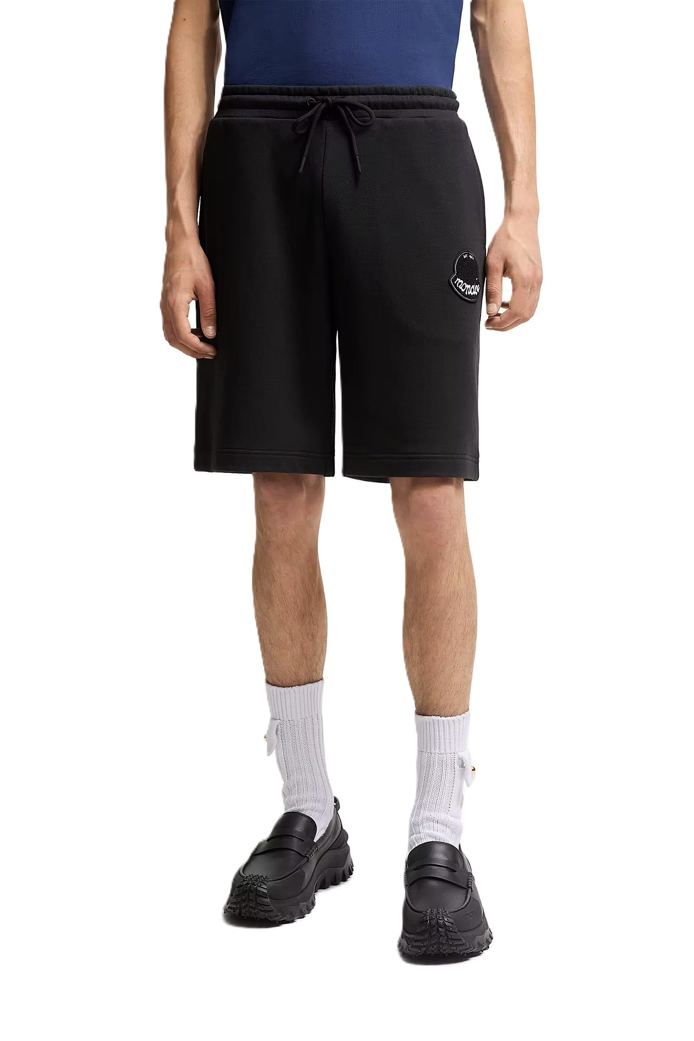 Moncler short en coton à empiècement logo