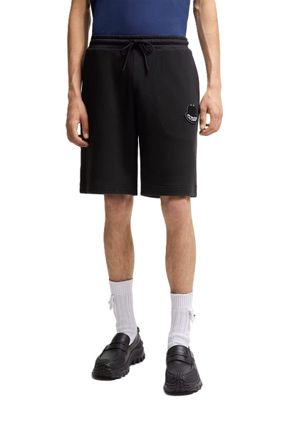 Moncler short en coton à empiècement logo