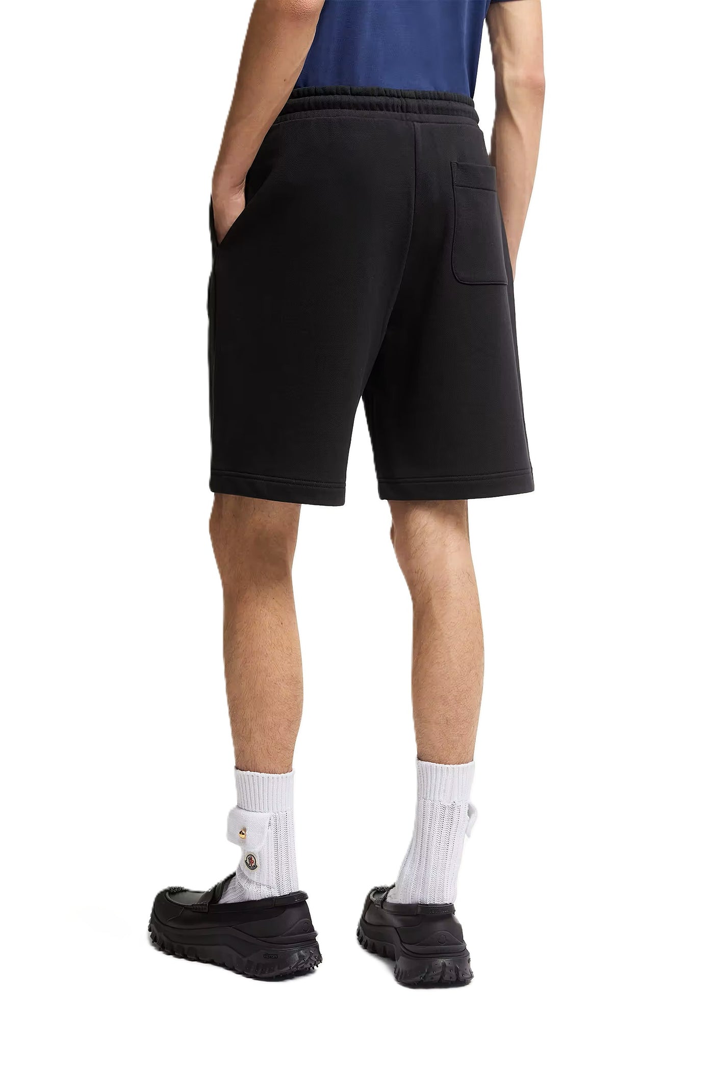 Moncler short en coton à empiècement logo